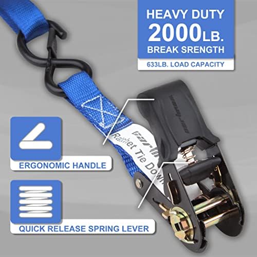 CARTMAN Ratchet Straps, 15 ft x 1 in, 2000 lb Break - Image 3