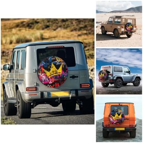 Graffiti Spare Tire Cover Waterproof Wheel Cover 15 Inch Universal Fit - Image 4