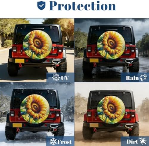Sunflower Spare Tire Cover Dust-Proof Spare Wheel Covers - Image 7