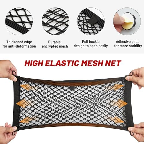 RED WOLF Universal Cargo Net Pocket Elastic Netting Car Mesh Pouch - Image 2