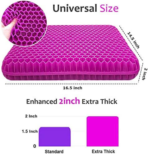 Gel Seat Cushion for Long Sitting, Extra Thick Gel Cushion for Wheelchair Soft - Image 3