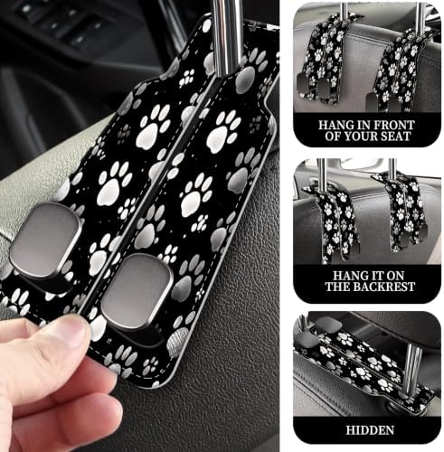 PU Leather Car Seat Hook, Storage Headrest Hanger, Cute Car Backseat Organizer - Image 2
