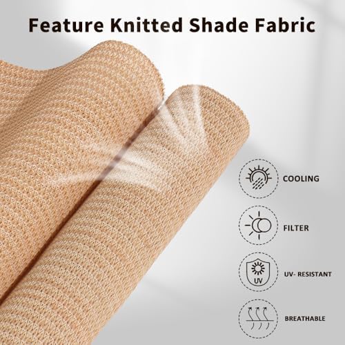 SMONTER Outdoor Sunshade Roller Shade 4'W x 6'H, Exterior Cordless Roll Up - Image 3