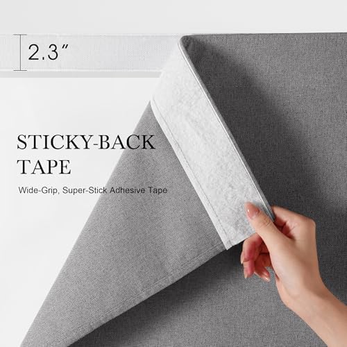 NICETOWN 100% Blackout Linen Outdoor Curtains Windproof 84" L Light Grey - Image 2