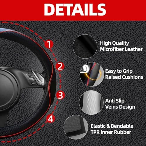 NBTEPEM 10 Pcs Car Floor Mats Full Set Car Accessories, Microfiber Leather - Image 2