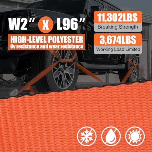 Nilight 2" x 96" Lasso Style Car Tie Down Straps - Image 4