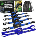 Rhino USA Retractable Ratchet Straps - 1in x 10ft by RhinoUSAInc