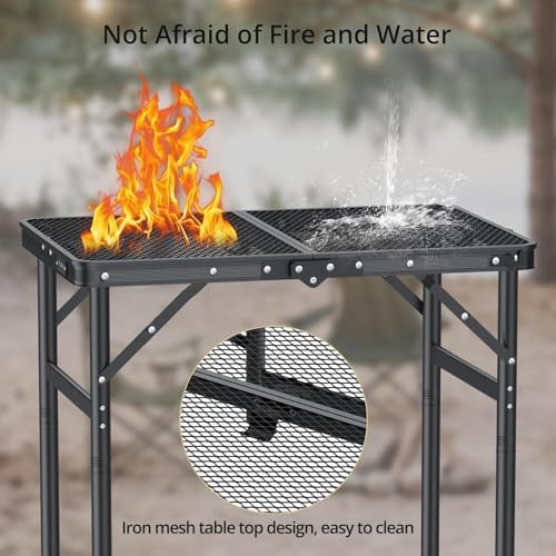 Anbte 2ft Folding Camping Grill Table Max 29.5", 3 Adjustable Height - Image 5