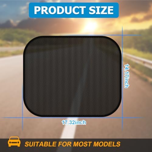 2 Pack 14.17 x 17.32 Inch Car Window Sunshades, Rear Side - Image 2