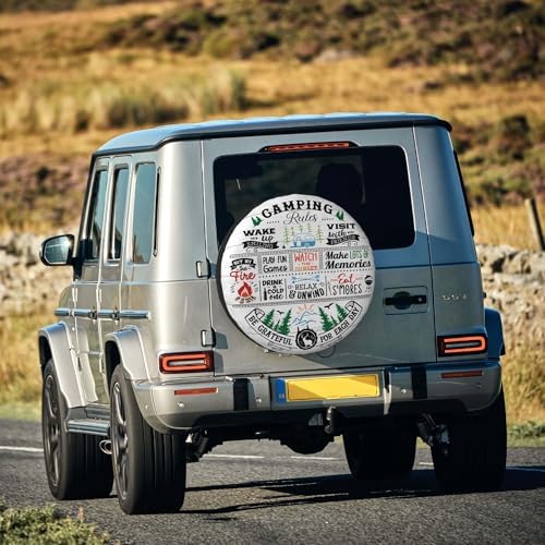 Spare Tire Cover for RV Camper Camping Rules, Weatherproof Universal Wheel - Image 6