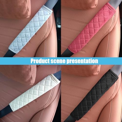 JOYCOURT 2PCS Universal Car Seatbelt Strap Cover, Long Crystal Velvet Shoulder - Image 5