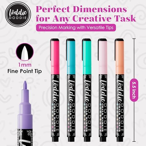Loddie Doddie Liquid Chalk Markers, Fine Tip, Pastel Chalk Markers, 8 Pack - Image 5