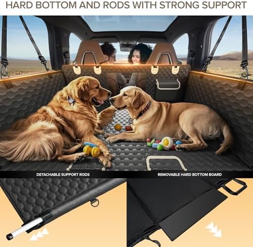 Back Seat Extender for Dogs, PVC Rods Support and Hard Bottom Car Seat Cover - Image 5