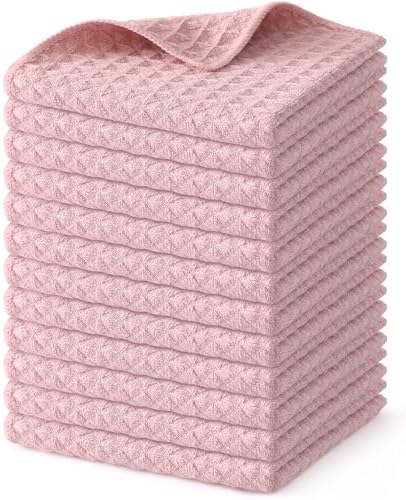 Homaxy Microfiber Waffle Weave Kitchen Dish Cloths, 12 Pack by Homaxy