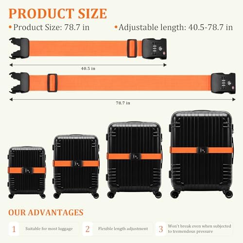 Chelmon Luggage Straps for Suitcases Luggage Strap TSA Approved Travel Belt - Image 6