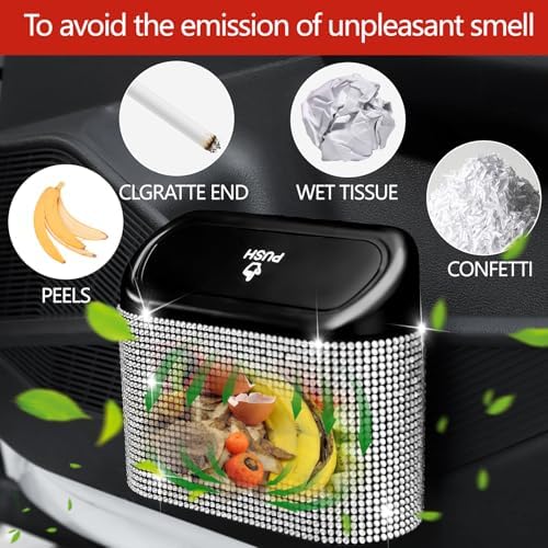 NBTEPEM Bling Car Trash Can - Image 3