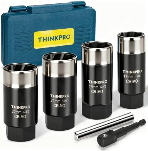 Locking Lug Nut Removal Tool 6 Pieces Deep Lug Nut Extractor Set by Thinkpro