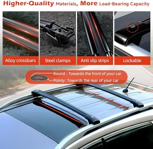 Roof Rack Cross Bars for 2024-2026 Santa Fe Fuel & Hybrid 396lbs - Image 4