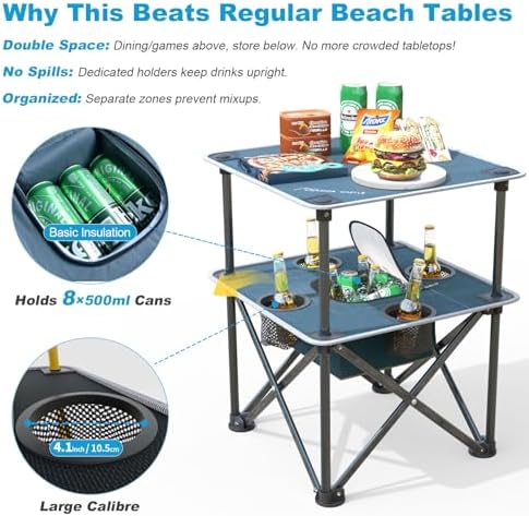 Folding Beach Table, Camping Table - Image 6