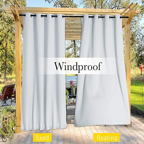 NICETOWN 2 Panels Outdoor Curtains Bottom Fixed - Image 6