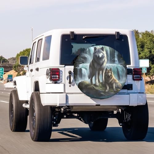 3D Printed Wolf Spare Tire Cover Dust-Proof Wheel Tire Cover Fit Trailer - Image 3