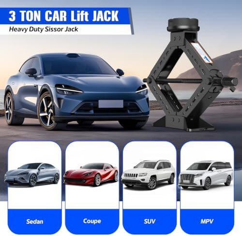 Portable Car Jack Kit 3 Ton, Heavy Duty Scissor Jack - Image 6