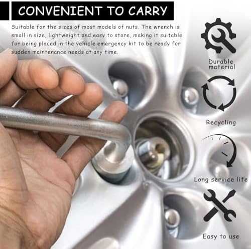 22mm Car Spare Tire Lug Wrench, L-Shaped Socket Tire Wrench - Image 4