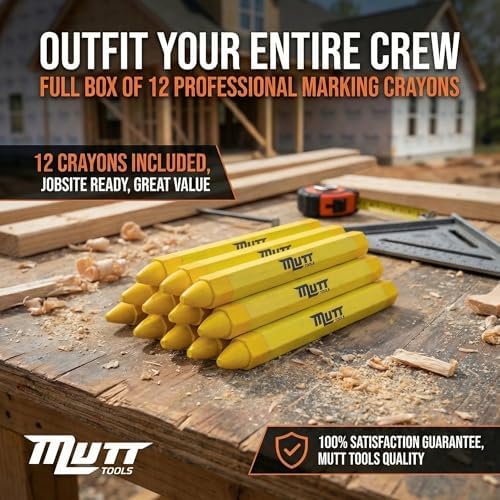 Mutt Tools Yellow Lumber Crayons 12 Pack - Image 5
