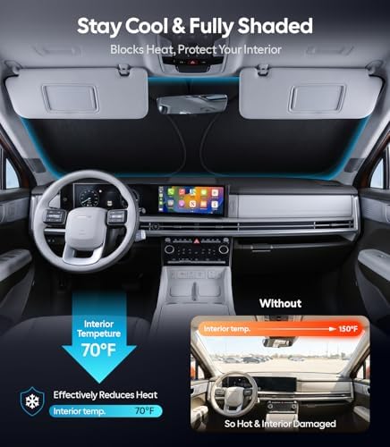 Wigoo for Hyundai Santa Fe Windshield Sunshade, Custom Fit, Heat Blockage - Image 2