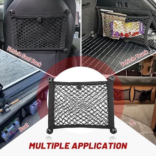 RED WOLF 2 Layer Small Mesh Cargo Net Elastic Storage Netting 2 Pcs Stretchable - Image 6