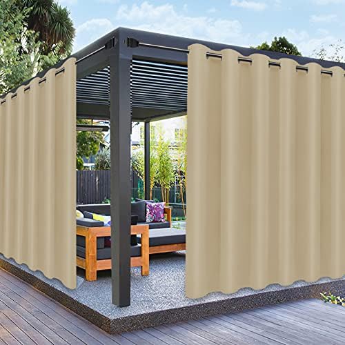 PureFit Outdoor Curtains for Patio Waterproof Weatherproof Outside Curtains by PureFit