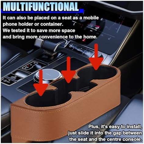 ZIMISI Car Cup Holder, Leather Front Console Gap Filler Organizer - Image 6