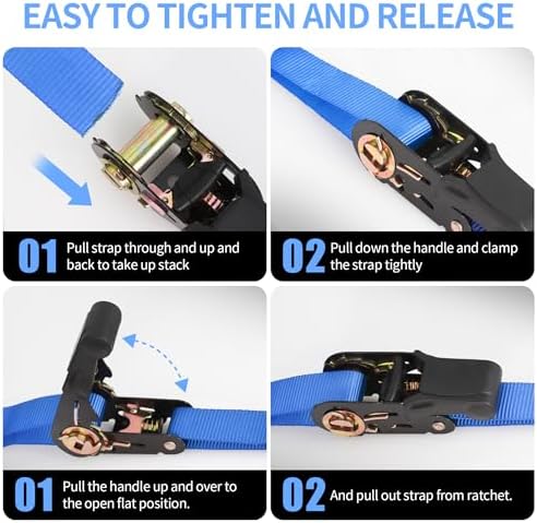 CARTMAN Ratchet Tie Down Straps, 1 in x 15 ft, 1500 lb - Image 4