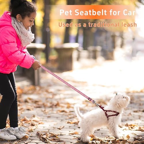 Seyezo Dog Car Seat Belt for Car, 2 Piece Set Retractable Dog Car Harness - Image 5