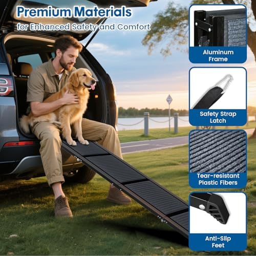 HBTower 71" L x 17.3" W Folding Dog Car Ramp - Image 7