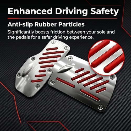 2 PCS Car Foot Pedal Pads, Alloy Anti-slip Brake & Accelerator Cover, Automatic - Image 3