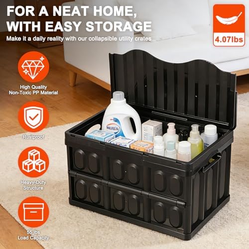 Collapsible Storage Bins, Collapsible Crates Basket - Image 4
