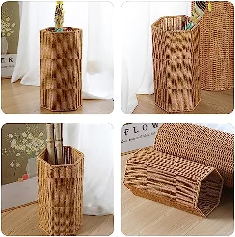 Alipis Woven Umbrella Stand for Entryway Freestanding Umbrella Holder Basket - Image 5