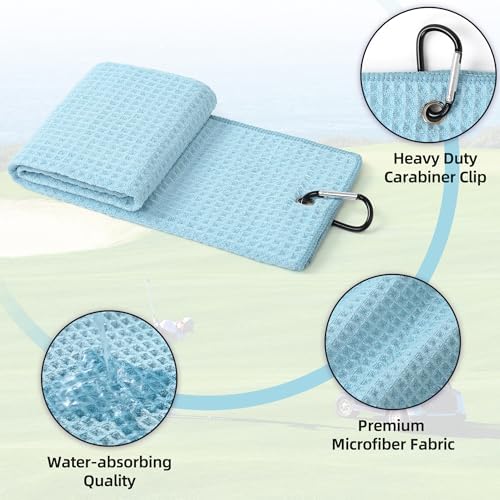 Mile High Life Golf Towel & Groove Brush Set, Microfiber Waffle-16 x24 - Image 2
