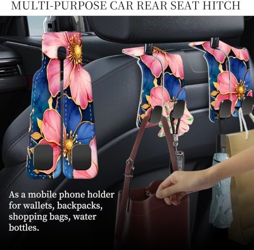 PU Leather Car Seat Hook, Storage Headrest Hanger, Cute Car Backseat Organizer - Image 3