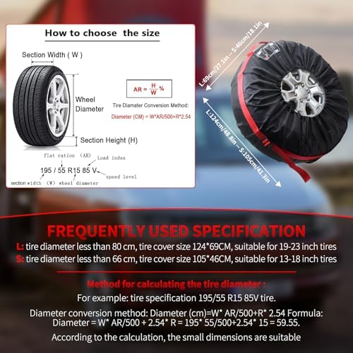 4PCS Tire Cover, Seasonal Tire Totes, Polyester Wheel Tires Storage Bags - Image 3