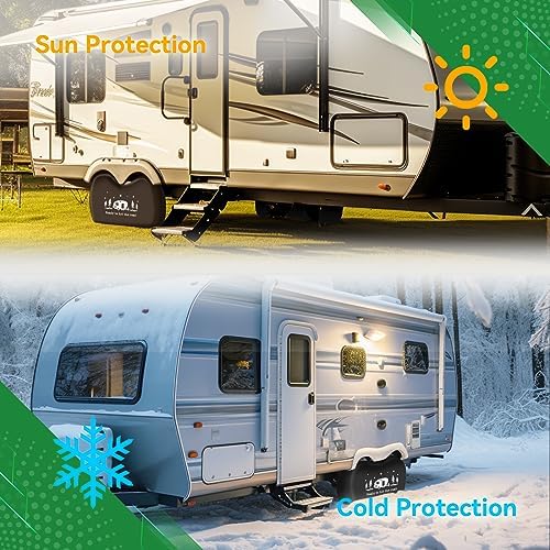 RV Tire Covers, Dual Axle Tire Covers 2 Pack, Fit 30"-33" Dia Tire - Image 2