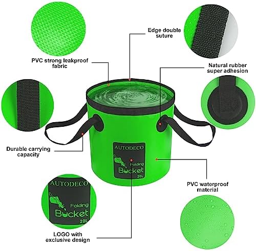 2 Pack Collapsible Bucket 5 Gallon Container Folding Water Bucket Portable Wash - Image 3