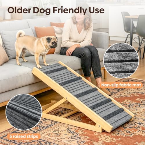 Dog Ramp for Bed, 7 Adjustable Height Large Pet Ramp, Support Up to 150lbs - Image 4