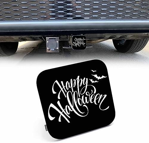 Happy Halloween Hitch Cover Spooky Halloween Bats Rubber Trailer Hitch Cover by Beabes