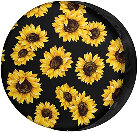 Delerain Spare Tire Cover Sunflower Wheel Covers Waterproof Dust-Proof UV Sun by Delerain