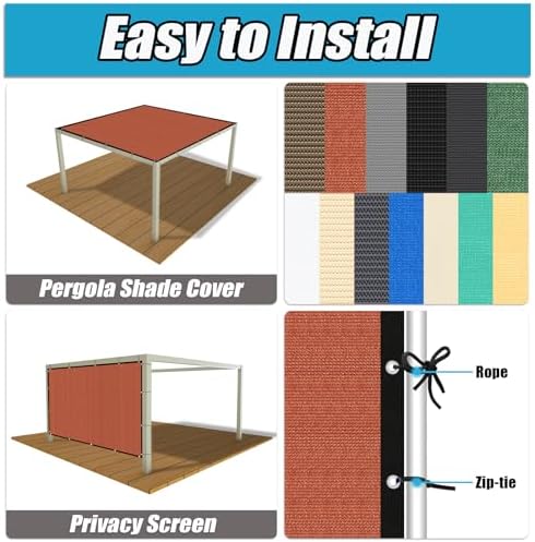 Amagenix 90% Pergola Shade Cover 4' X 6' Sun Shade Cloth - Image 4