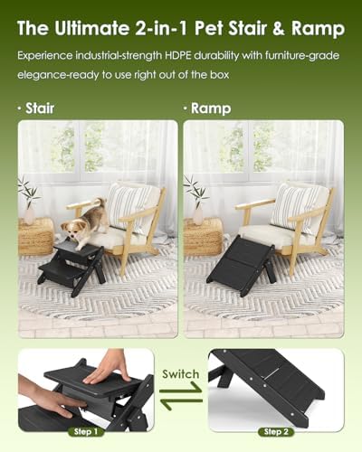 GREENVINES Foldable Dog Stairs & Steps, 2-in-1 HDPE Pet Ramp - Image 7