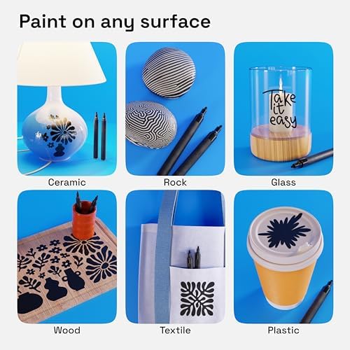 ARTISTRO Black Acrylic Paint Markers - 3mm Medium-Tip - Set of 2 - Image 2