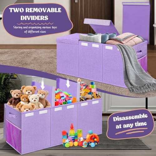 Extra Large Toy Box with Lids, Collapsible Storage Bin - Image 5